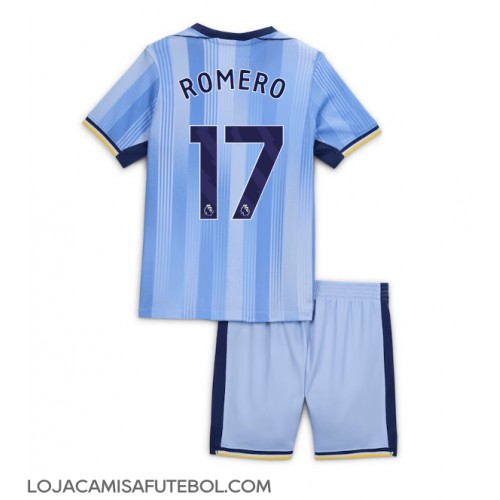 Camisa de Futebol Tottenham Hotspur Cristian Romero #17 Equipamento Secundário Infantil 2024-25 Manga Curta (+ Calças curtas)